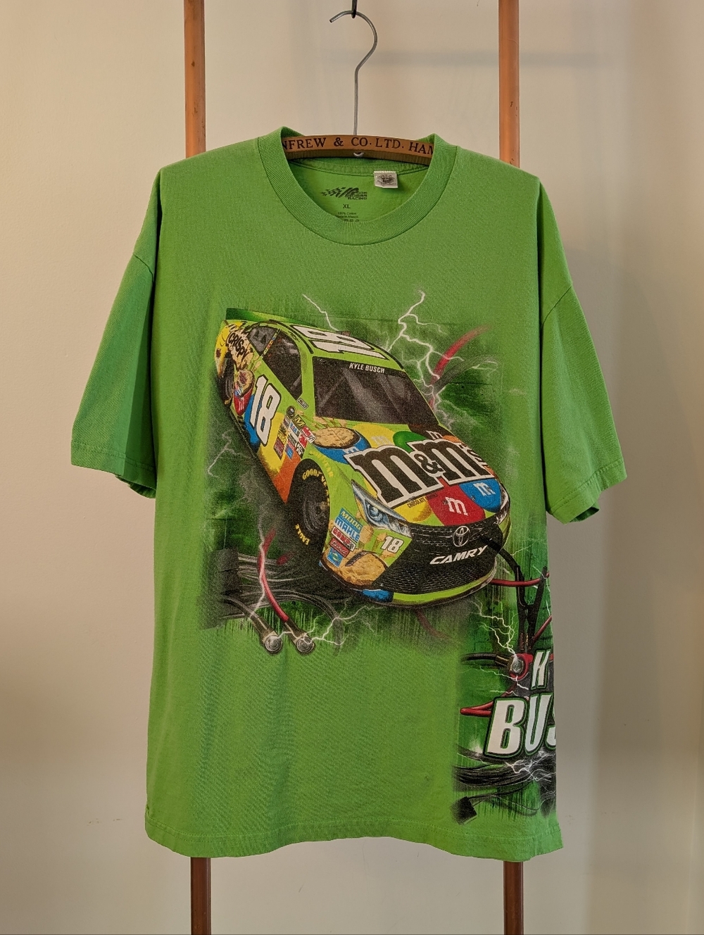 NASCAR - 'KYLE BUSCH' - M&M's Racing Graphic Tee - Bright Green